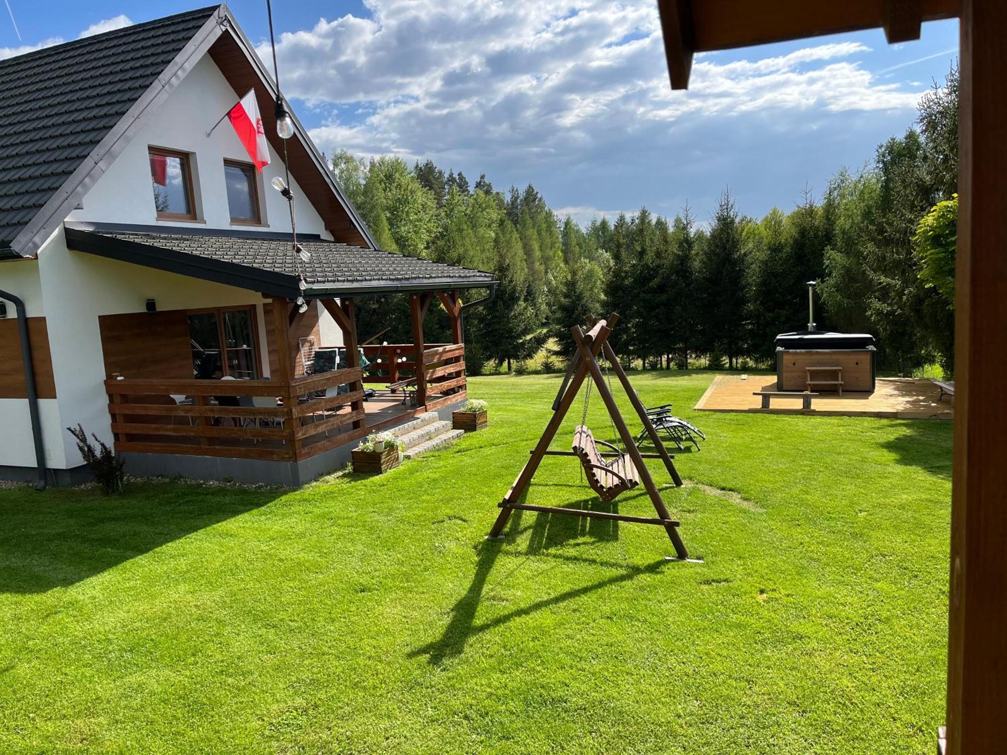 Domek Z Kominkiem Nad Jeziorem Z Jacuzzi Ogrodowym Sumowo  Exterior foto